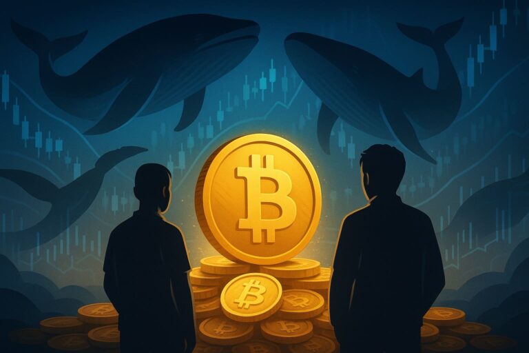 Bitcoin-whales stoppen met kopen terwijl kleine beleggers blijven stapelen