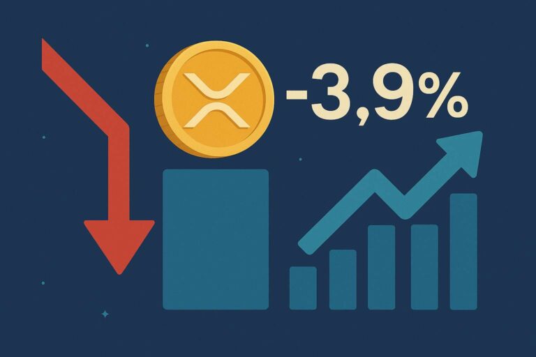 XRP koers daalt 3,9% maar handelsvolume stijgt fors met 210%