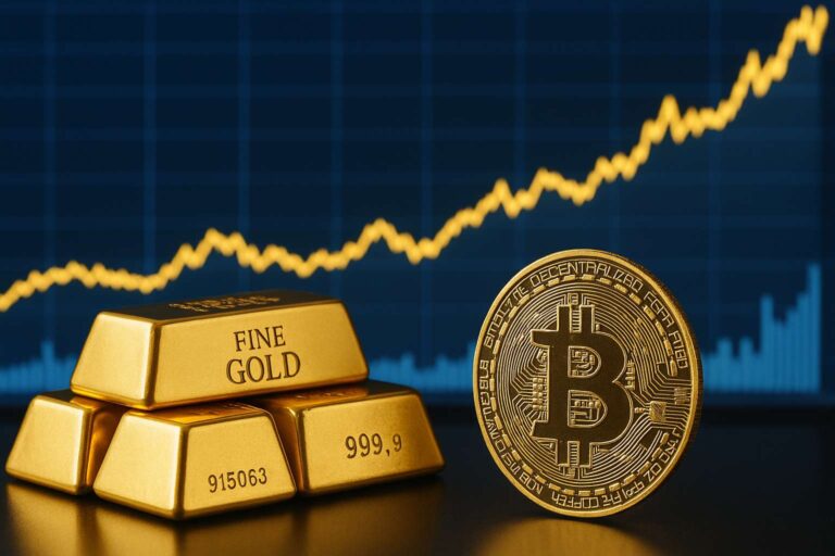 Goudprijs bereikt recordhoogte, Bitcoin kan volgen