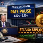 Fed zet rente op pauze na FOMC-besluit, Bitcoin rond $89.000